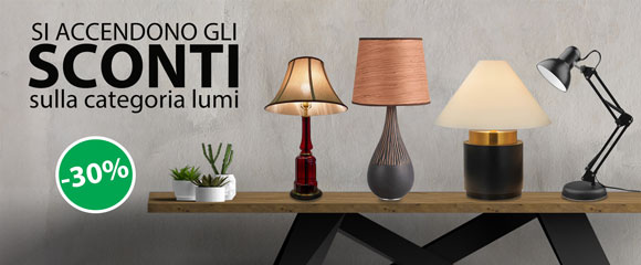 Sconto sulla categoria lampade da tavolo